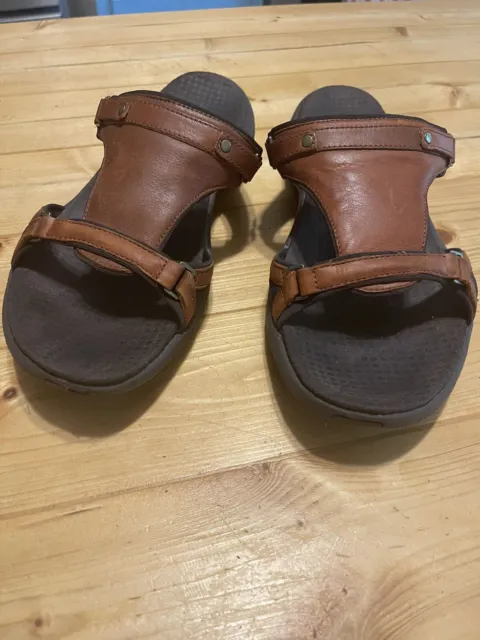 Merrell J36576 Glade Autumn Open Toe Leather Slide Sandals Shoes Women's Size 9