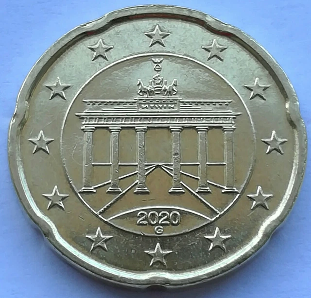 GERMANIA 20 cent 2020 zecca G Karlsruhe