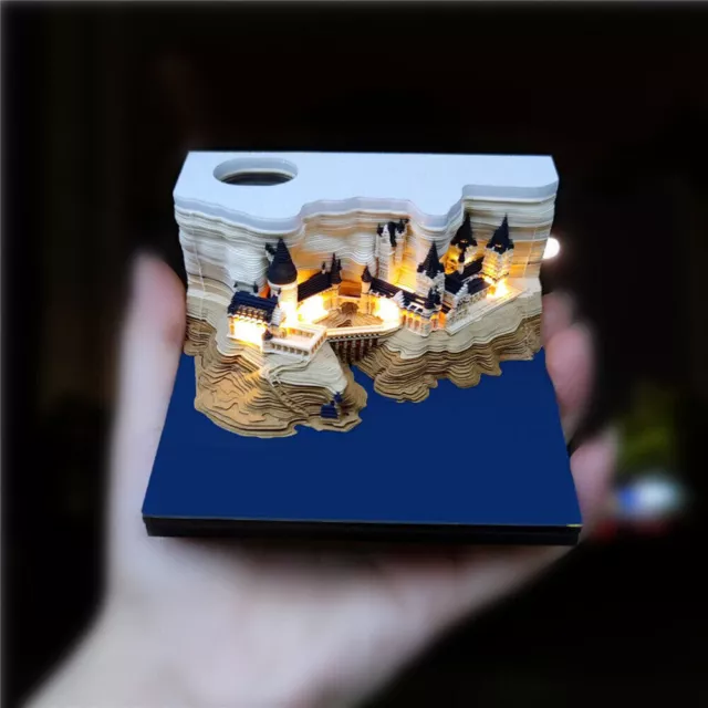 Harry Potter Calendar 2024 3D Hogwarts Memo Pad Castle Cube with Light Christmas
