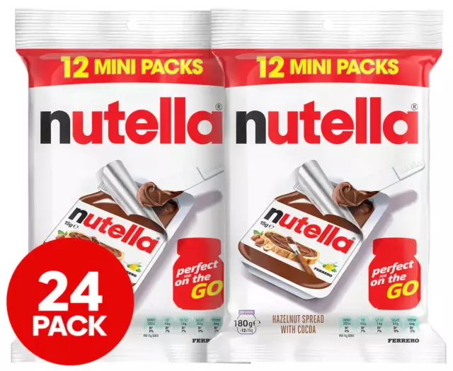 2 X Nutella Pull Apart Portion Packs 12Pk