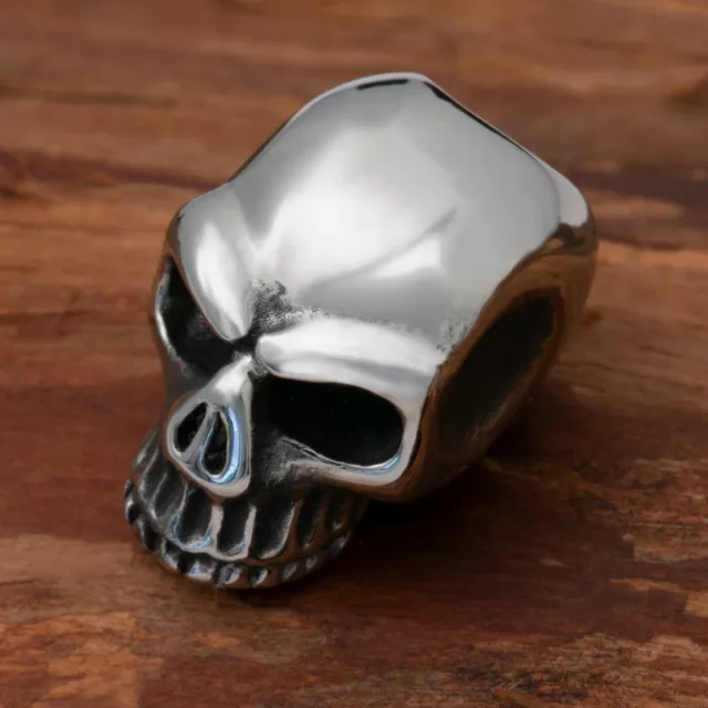 Bartperle Edelstahl Skull Totenkopf Haarperle Bartschmuck Großlochperle Bart 5mm