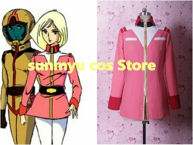 MOBILE SUIT GUNDAM Amuro Ray Blue Jacket Sayla Pink Cosplay Costume