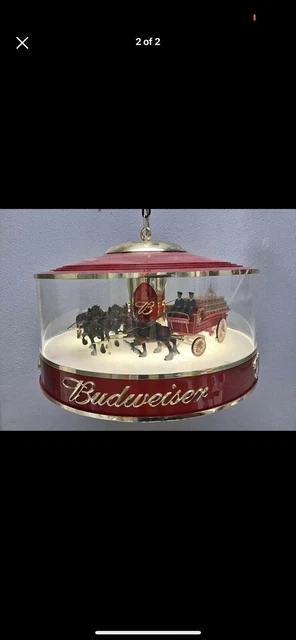 VINTAGE BUDWEISER LIGHTED World Champion Clydesdale Team Carousel Globe
