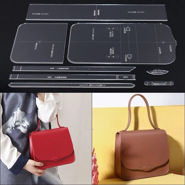Acrylic Stencil Leather Handmade Craft Women`s Hand Bag Sewing Pattern Template