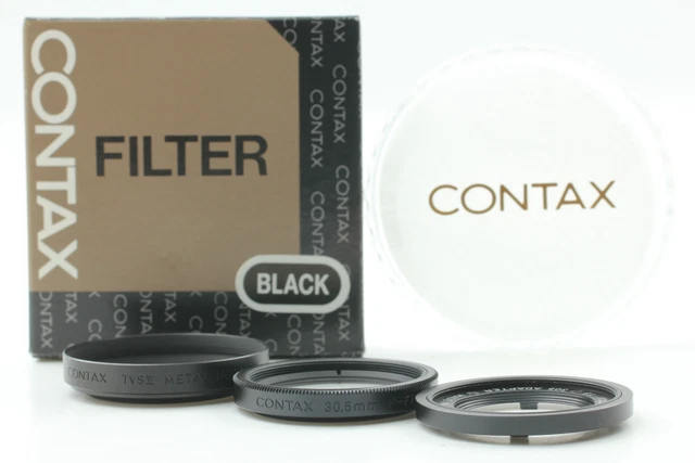 [ ALL MINT ] Contax T3 Black 30.5mm Adapter TVS Metal Hood P filter From JAPAN