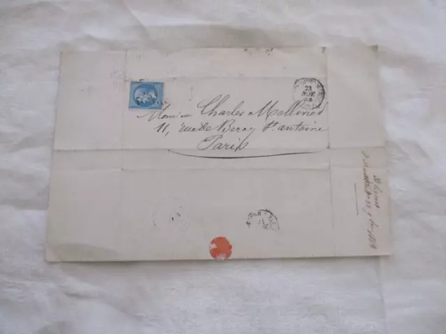 Vieux Papier Ancienne Marque Postale Lettre Classique Paris 75