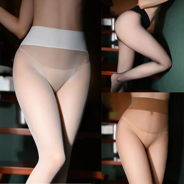 High-Waist Seamless Plus Size Super Glossy Shiny Pantyhose Sheer Stocking Tights