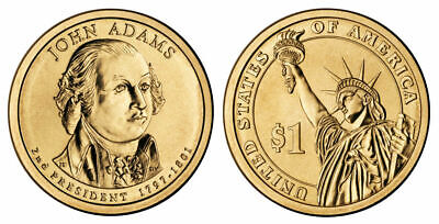 2007 P John Adams Presidential Golden Dollar Coin - $1 Dollar Coin
