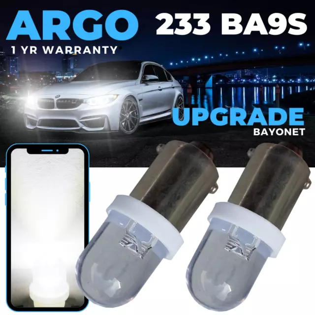 233 Ba9s Interior Led Bulbs White Cap Hid Xenon Light Lamp Map Tw4 Light Car 12v