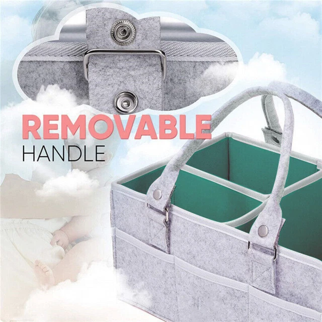 Baby Diaper Caddy Organizer Storage Bag Nursery Holder Felt Storage Bin Portable 8