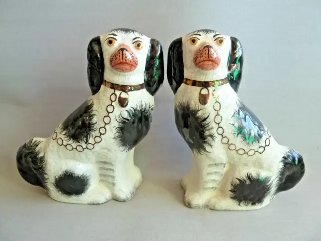 A Pair Staffordshire Ware 'Kent' Spaniel/Wally Dogs (23 cm H).