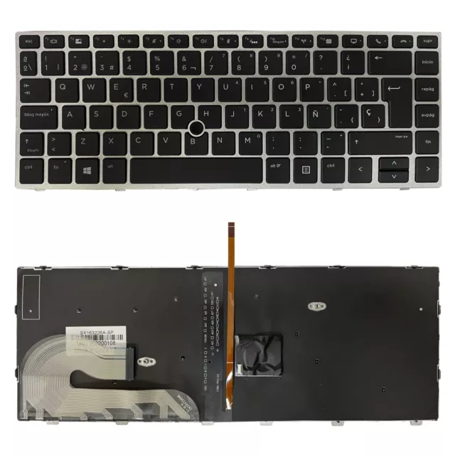 Teclado Español para HP Elitebook 840 G5 G6 P/N L14377-071 Retroiluminado Plata