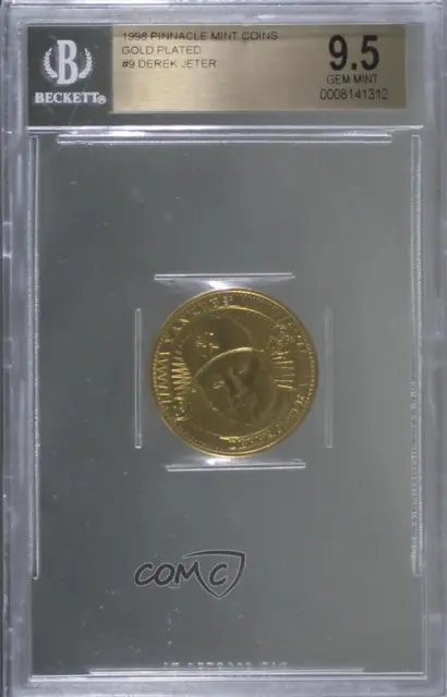 1998 Pinnacle Mint Collection Coins Gold Plated Derek Jeter BGS 9.5 GEM MINT HOF