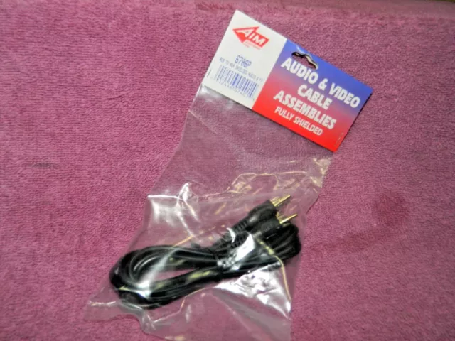 RCA CABLE AIM HOME AUDIO #6706P MALE TO MALE RCA 6ft PATCH CABLE PACKAGED FN 3