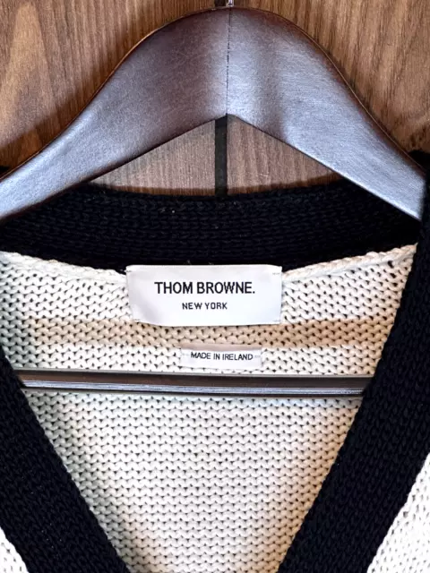 Thom Browne Men's 4-Bar V-Neck Cardigan (Size 4) -- MSRP $1,200 3