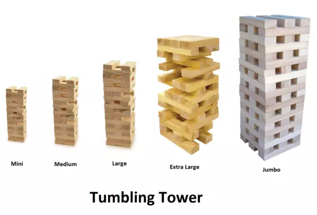 5 Choices Of Tumbling Tower Wooden Stacking Block Tower Classic Family Fun Game