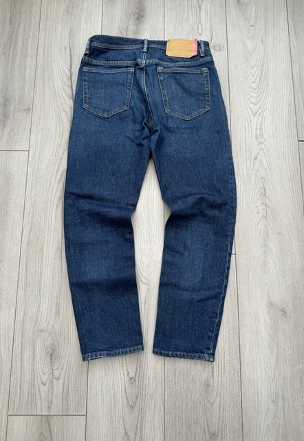ACNE STUDIOS RIVER Jeans Bla Konst Raw Denim Blue Slim Tapered See 