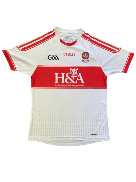 Doire O'Neills Derry GAA Red and White Rugby Jersey Men's Medium Gaelic Vgc
