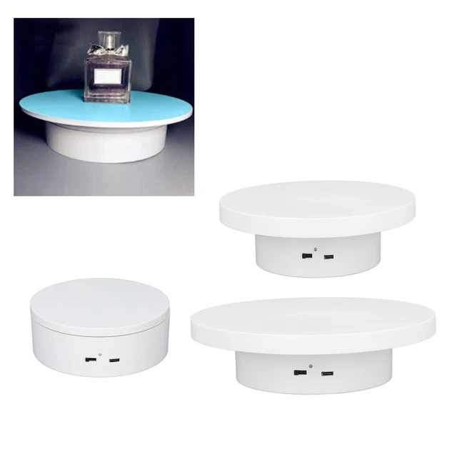 White Automatic 360° Rotating Display Turntable 3KG Load Bearing Electric BS