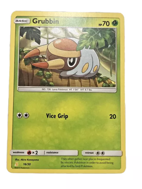 Pokemon Card 2017 Lycanroc & Alolan Raichu Trainer Kit - Grubbin 16/30