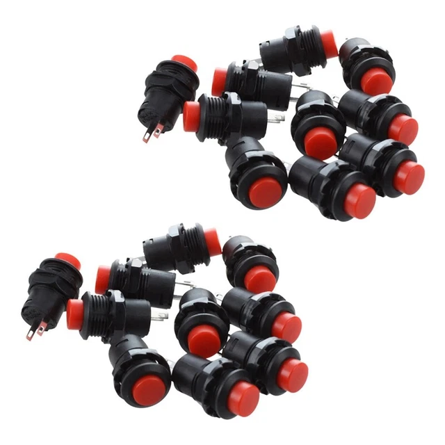 20pcs Lock Action SPST Round Push Button Switch AC 125V 3A N8S7