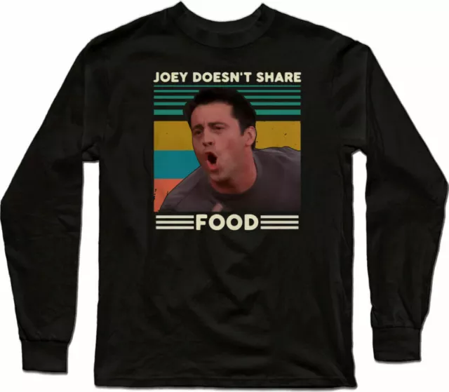 T-shirt TV vintage Joey Show Friends lunga condivisione cibo non maglietta manica classica da uomo
