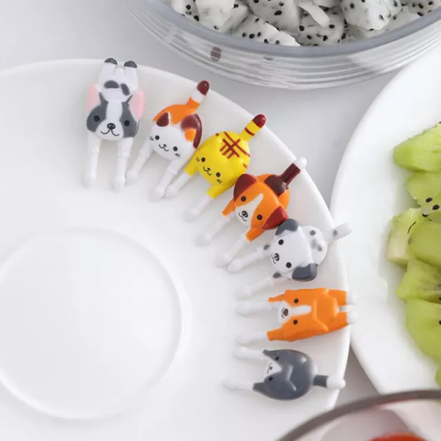 7Pcs Cute Mini Animal Cartoon Fruit Forks Lunch Bento Accessories Party Decor