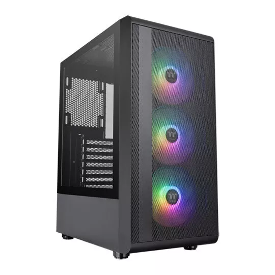 Cooler Master HAF 500 PC Case: Mid-Tower, 2 x 200mm Pre-Installed ARGB Fans  for High-Volume Airflow, Rotatable 120mm GPU Fan, Versatile Cooling