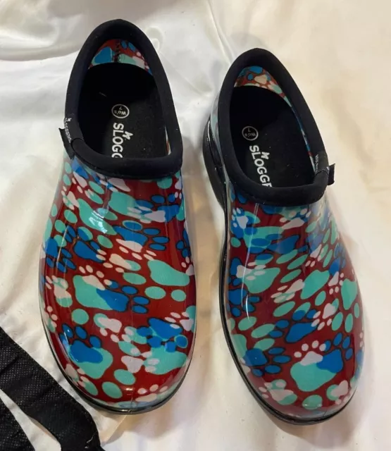 Sloggers  Women’s  Slip on Rain Garden Shoes Size 7 Blue Floral