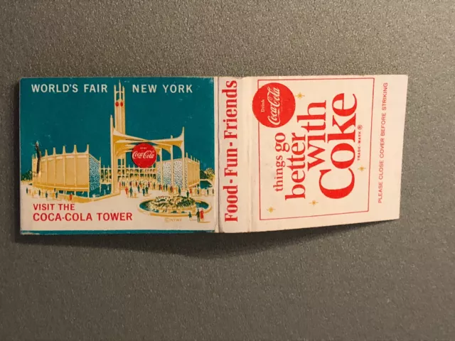 Coca Cola Matchbook Streichholzheftchen World’s Fair New York 1964 Zündholzheft