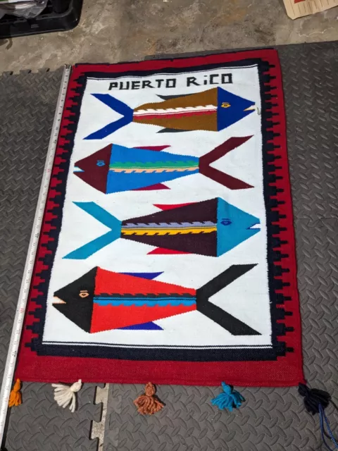 Puerto Rice By Creaciones Gladys 100% Wool Made in Ecuador Tapestry Wall Hanging