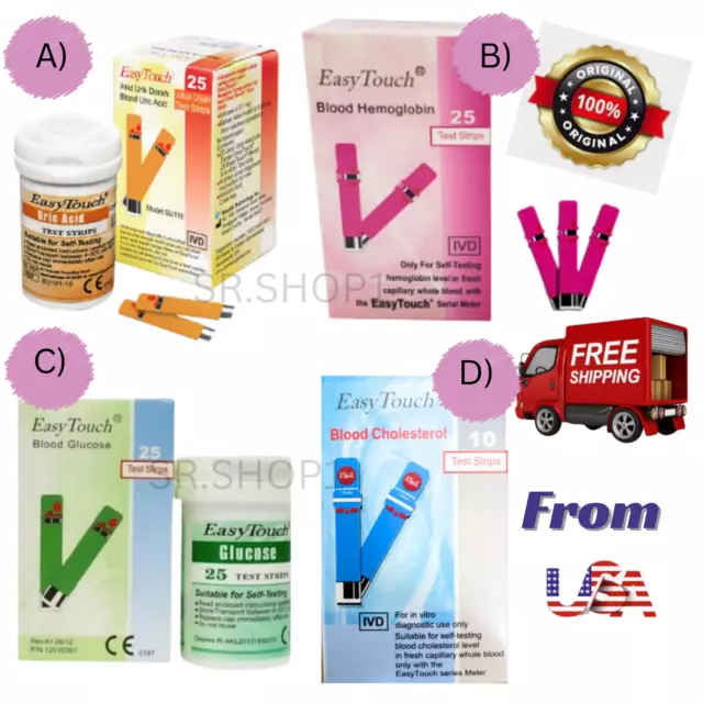 Strips Test Easy Touch Original Blood (Uric Acid/Hemoglobin/Glucose/Cholesterol)