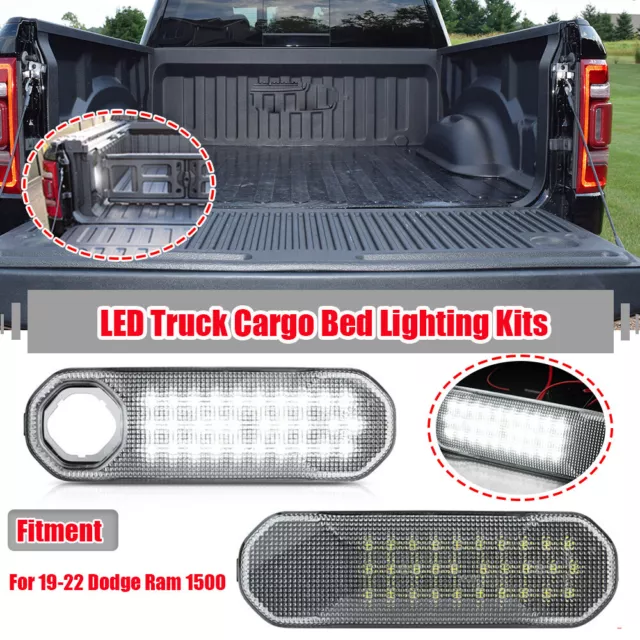 For 2019-2022 Dodge Ram 1500 White LED Trunk Cargo Bed Lighting Kit Luggage Lamp