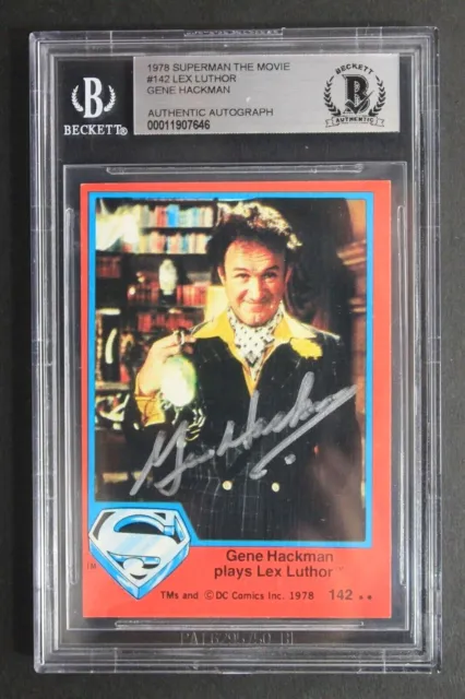 Gene Hackman Actor Signed 1978 SUPERMAN THE MOVIE #142 Autographed RARE Card BAS