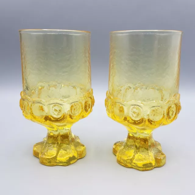 Vintage Franciscan Tiffin Madeira Cornsilk Yellow Water Ice Tea Goblets QTY  2