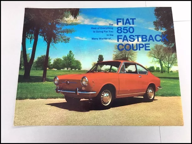 1967 1968 Fiat 850 Fastback Coupe Vintage Car Sales Brochure Folder 2