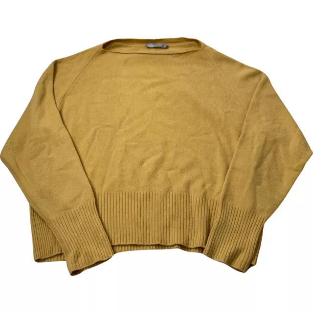 Vince Cashmere Pullover Crewneck Yellow Sweater Size Small