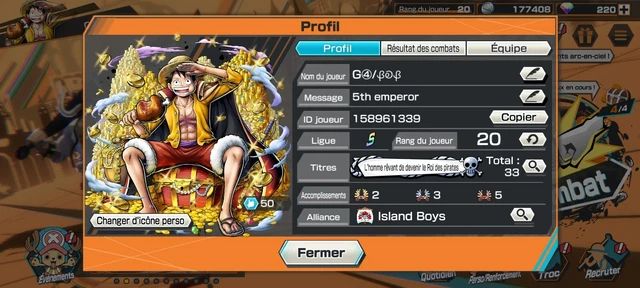 COMPTE ONE PIECE bounty rush kaido v2 lvl 80 et luffy sbf lvl 80 EUR 10