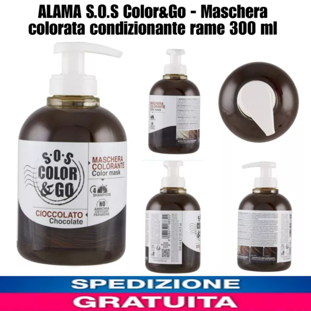 S.O.S Color & Go Maschera Colorante Riflesssante e Ravvivante,Cioccolato,300 m