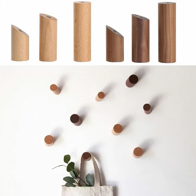 Wooden Hook Wall Hooks Hat Jacket Peg Coat Storage Hanger Hallway Home Decor