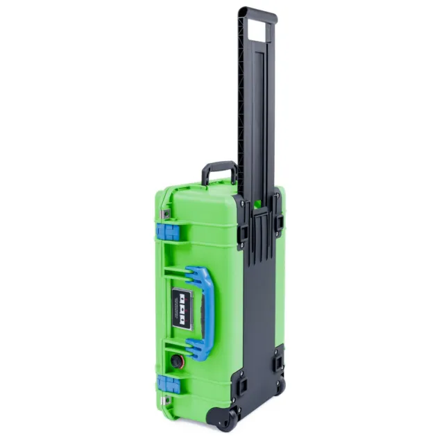 Lime Green & Blue Pelican 1535 Air case with foam.  With wheels.
