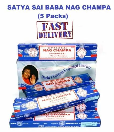 5Packs Original Satya Sai Baba Nag Champa Incense Sticks Joss Insence Genuine UK