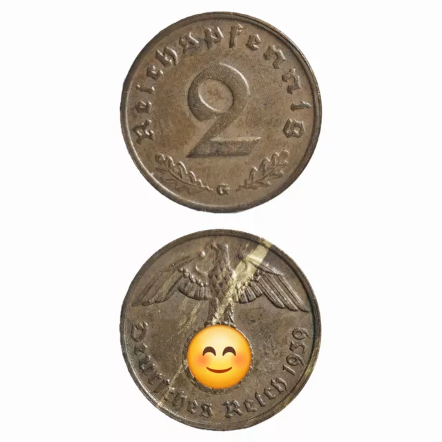 Deutschland - 2 Pfennig Deutsches Reich 1936-1940 A-J verschiedene Jahre KM# 90