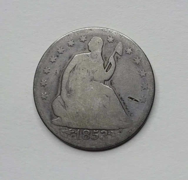 1853 Arrows & Rays - Seated Liberty Silver Half Dollar - Good