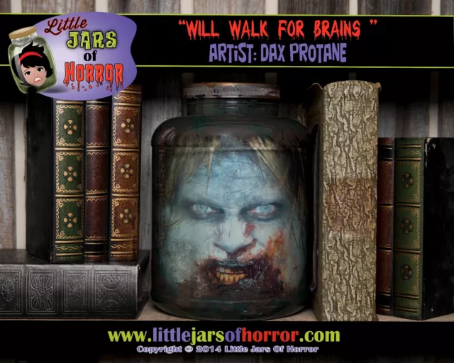 Zombie Head in Jar Halloween/Horror Prop/Decor/Art- Fetid Green Version