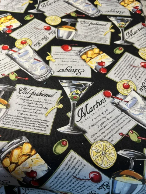 New!!  Martini  And Other Cocktail  Fabric-29"  L  X  40" W