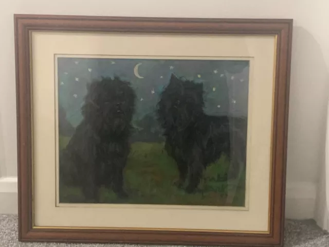 British & American AFFENPINSCHER Original Chalk & Charcoal Art Portrait Picture