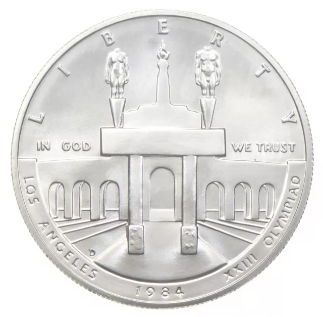 1984 Unc LA Olympic Commemorative Silver Dollar $1 *0105