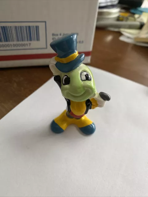 Vtg Jiminy Cricket 3" Porcelain Ceramic Figure Disney Japan Pinocchio Figurine