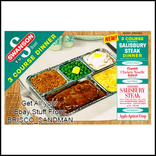 Fridge Fun Refrigerator Magnet SWANSON 3 COURSE TV DINNER: SALISBURY STEAK Retro
